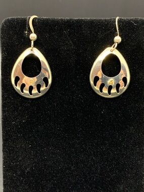 Silver Bear Paw Print Earrings